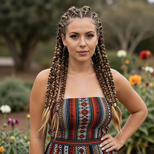 Braided Half-Up Cultural Fusion