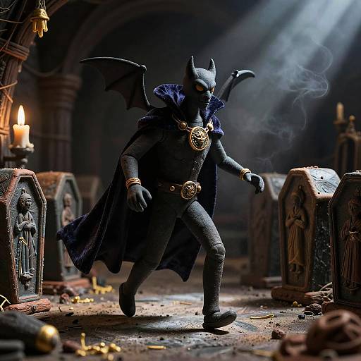 Vampire Bat Lord in Shadowy Crypt