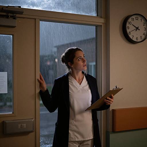 Night Shift Nurse in Stormy Hospital