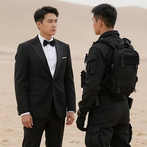 Desert Standoff: Tuxedo Meets Tactical