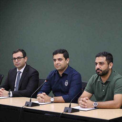 Three Men at Conference Table