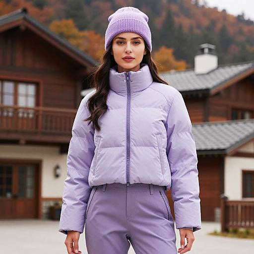 Sporty Winter Chic Woman at Mountain Lodge