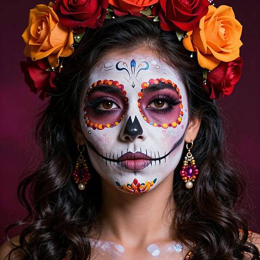 Vibrant Day of the Dead Catrina Art
