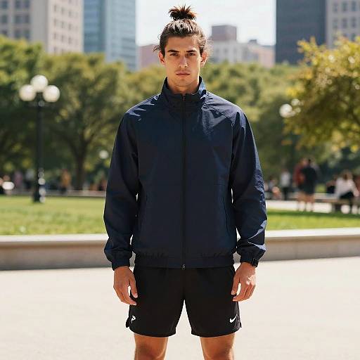 Messy Top Knot Athlete in City Park