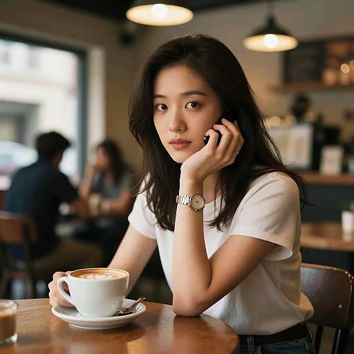 Cinematic Coffee Shop Date Portrait 4K