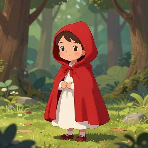 Little Red Riding Hood in Forest