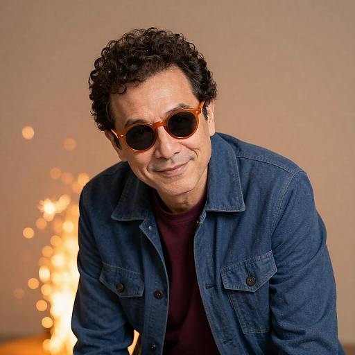 Stylish Man in Bright Bokeh Background