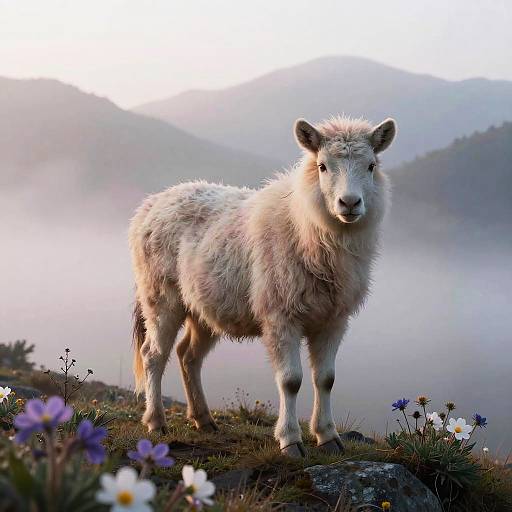 Mystical Dahu on Misty Mountain Ridge