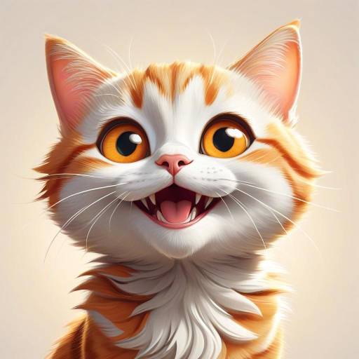 Joyful Cartoon Cat Illustration in Vibrant Colors