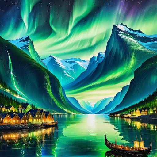 Northern Lights over Norway's Fjords