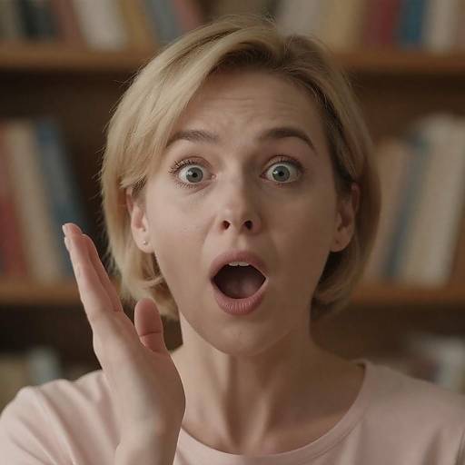 Expressive Close-Up of Shocked Woman