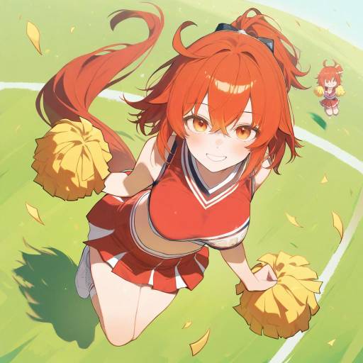 Dynamic Cheerleader in Action