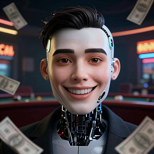 Half Human Half AI Robot in Casino