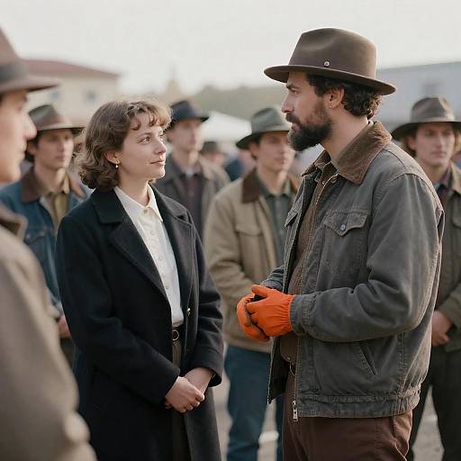 Vintage Street Portrait: Diverse Outdoor Group