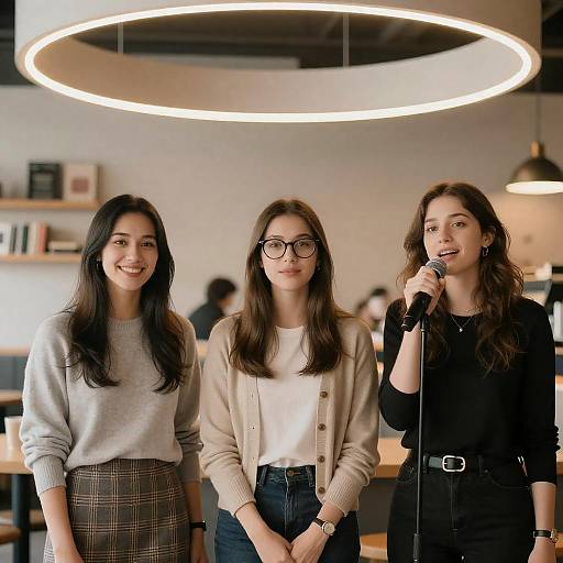 Neon Cafe Trio Singing Portrait