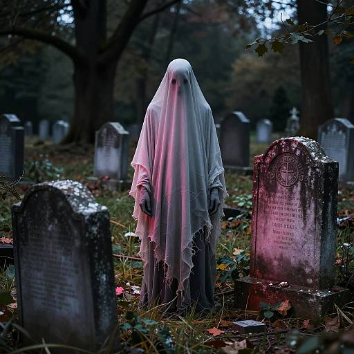 Haunting Overgrown Cemetery with Ghost