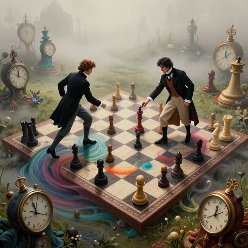 Surreal Victorian Chess Dreamscape