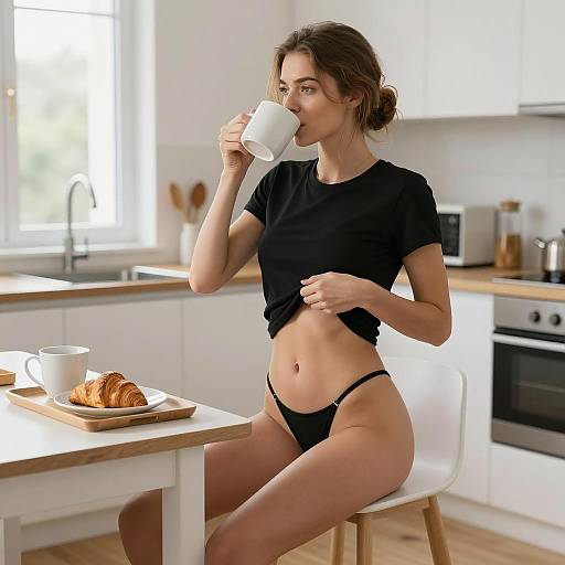 Young Woman Enjoying Morning Coffee