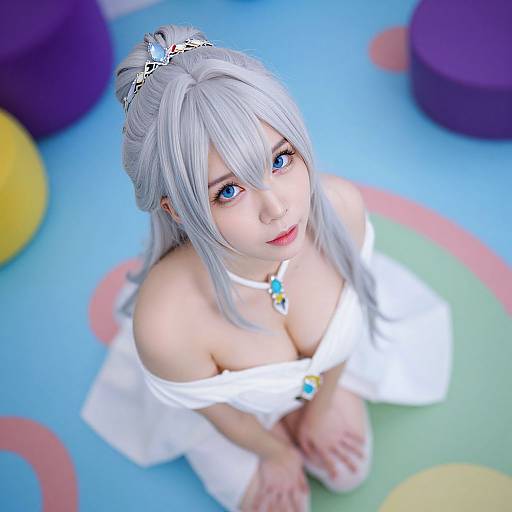 Elegant Silver-Haired Woman Portrait