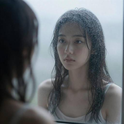 Backlit Woman Through Fogged Window