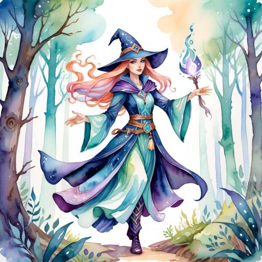 Mystical Sorceress in Enchanted Forest Mystical Sorceress in Enchanted Forest
