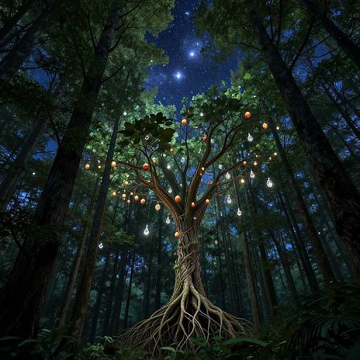 Celestial Forest with Glowing Dream Fruits