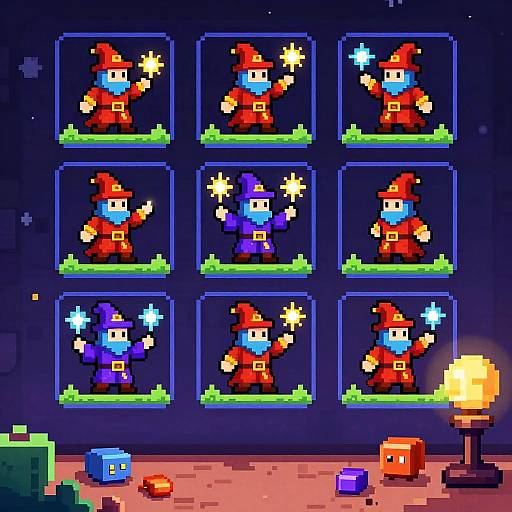 Fantasy Wizard Pixel Art Sprite Generator