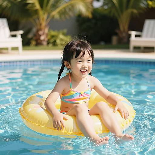Playful Summer Poolside Girl
