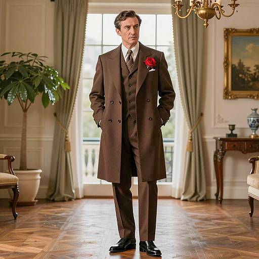 Sophisticated Man in Vintage Attire
