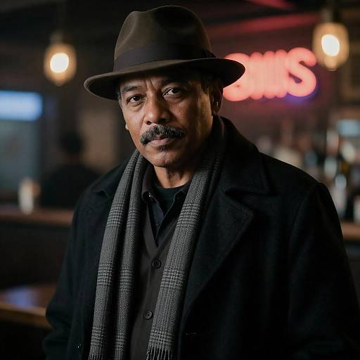 Contemplative Man in Brown Fedora