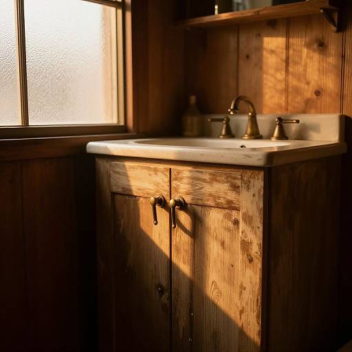 Vintage Rustic Bathroom Toilet Scene