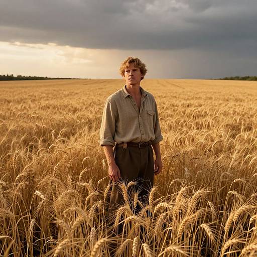 Williams in Golden Wheat Field at Twilight