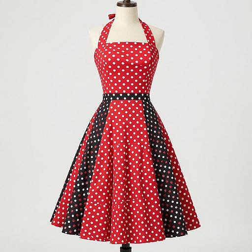 Vintage 50s Red Polka Dot Dress