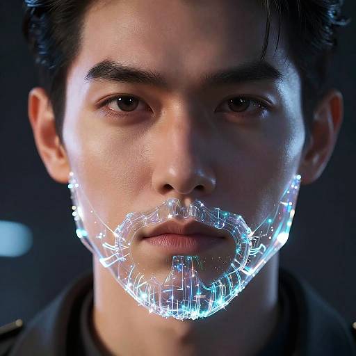 Futuristic Sci-Fi Character with Glowing Goatee
