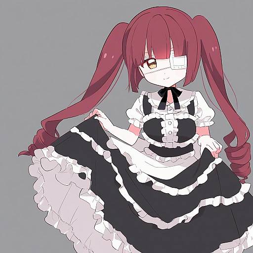 Illustration of Hanazono yurine, jashin-chan dropkick in the style of Inuinui