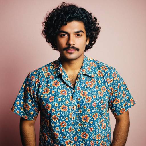 Man in Colorful Vintage Floral Shirt