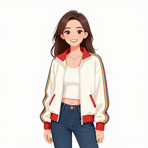 Smiling Woman in Sporty Casual Outfit