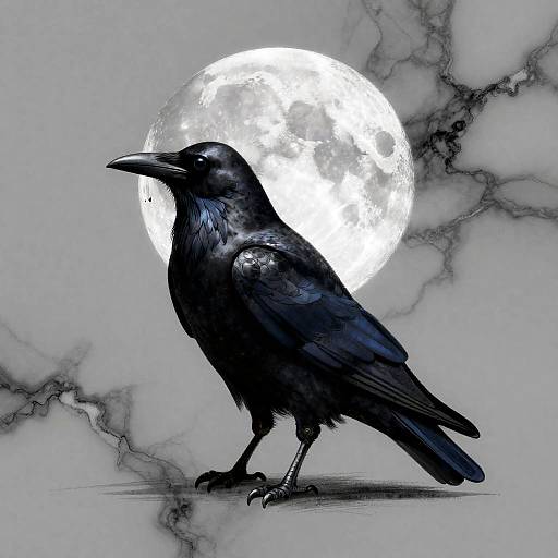 Moonlit Raven Heist in Charcoal Silver