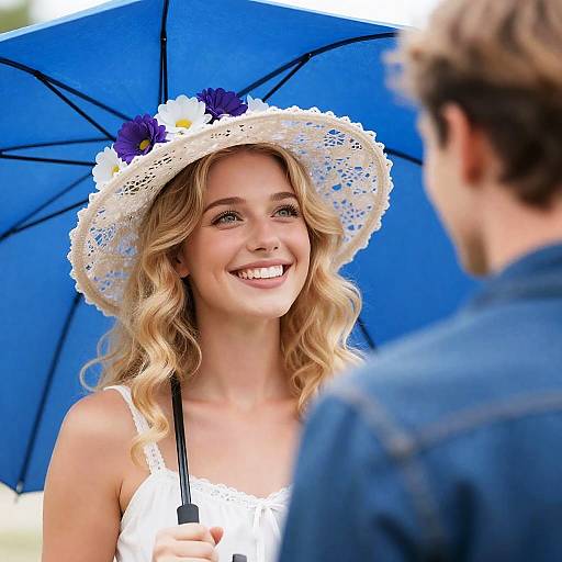 Joyful Encounter Under Blue Skies
