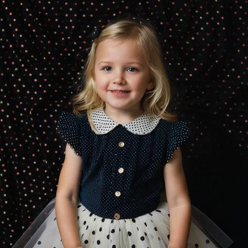 Smiling Toddler Girl in Polka Dot Dress