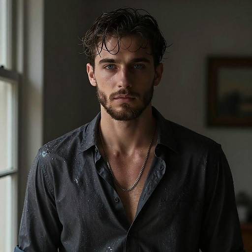 Moody Portrait of a Handsome Young Man
