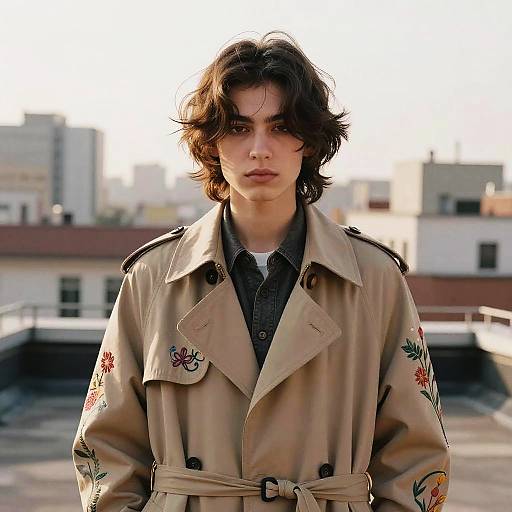 Non-Binary Face-Framing Layers Rooftop Editorial