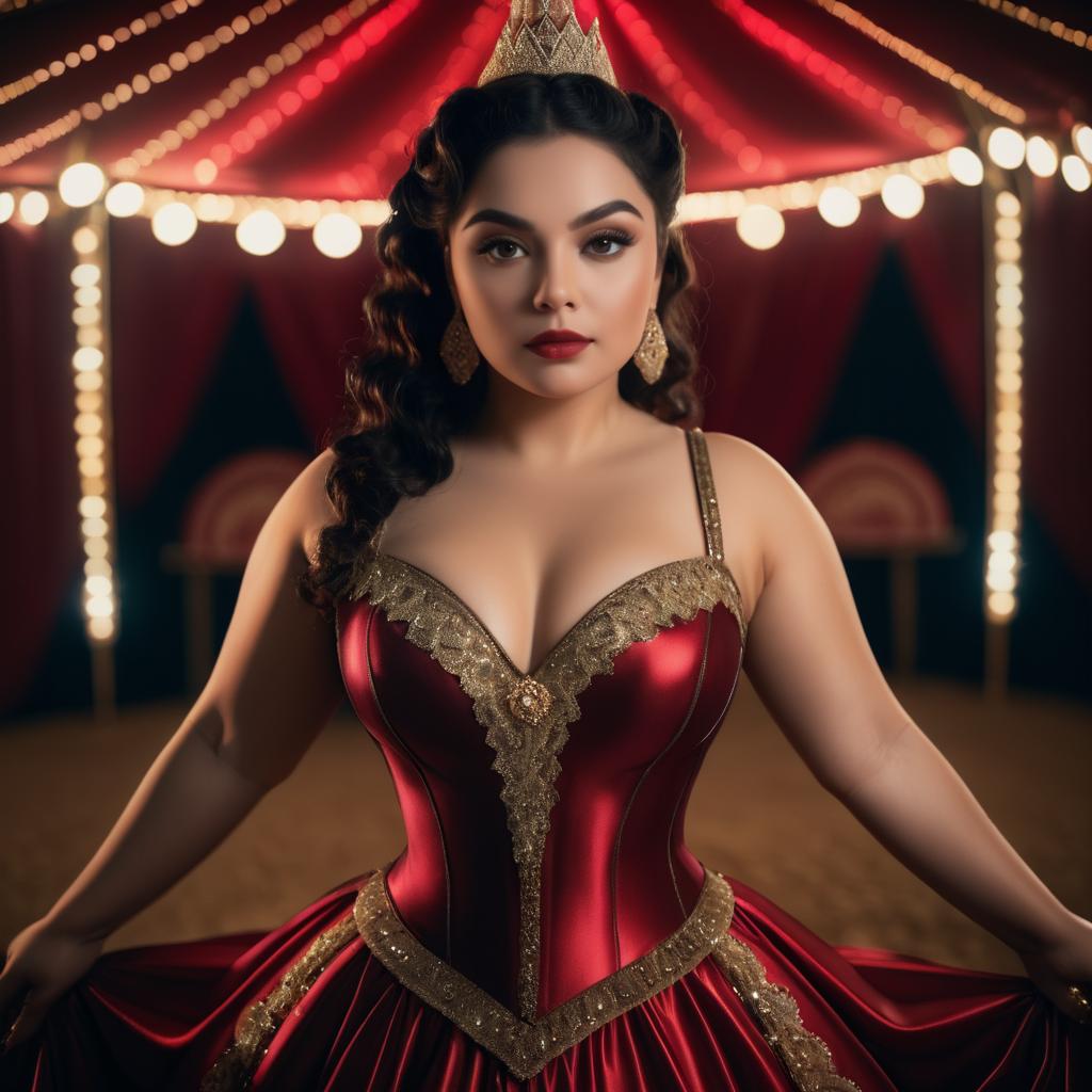 Captivating Young Woman in Vintage Circus