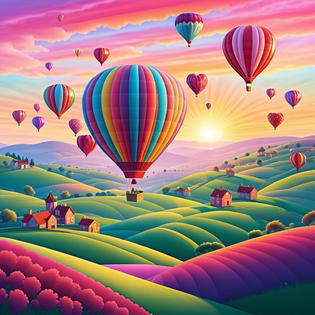 Dreamy Hot Air Balloon Valentine’s Scene