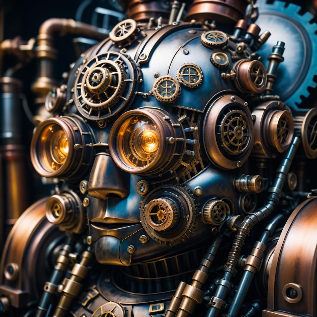 Cinematic Steampunk Robot Portrait