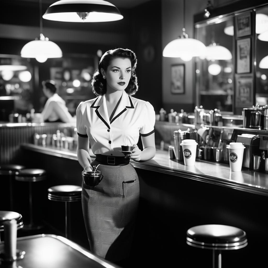 1940s Film Noir Diner Scene