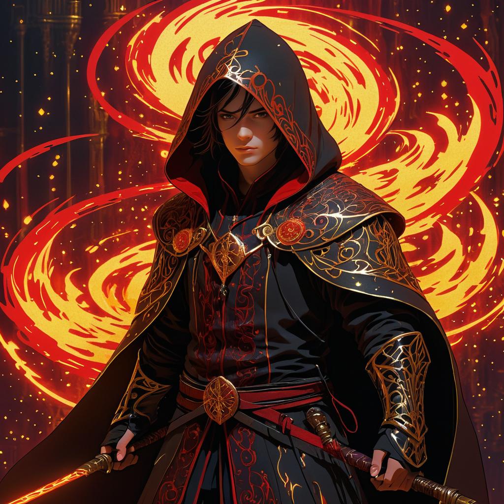 Cunning Rogue in Fiery Ambience