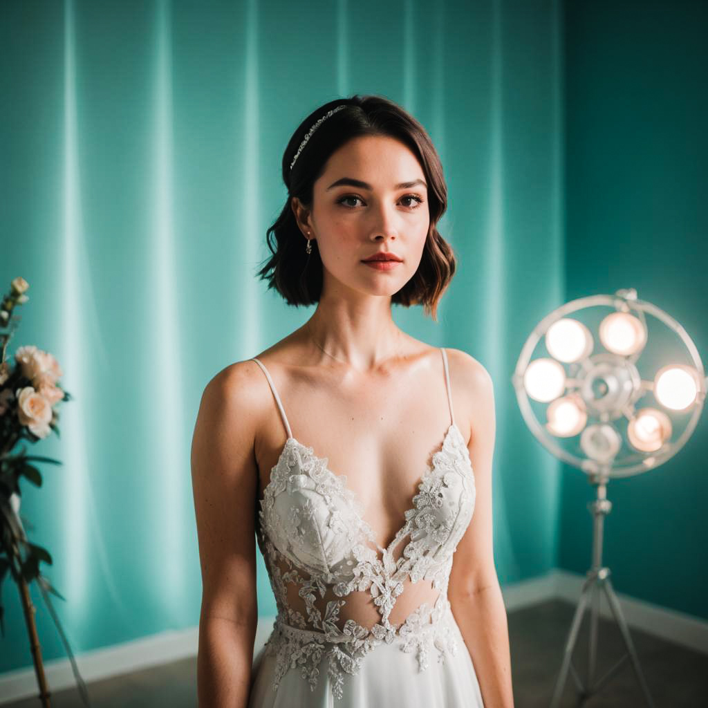 Nervous Bride in Ethereal Teal Mist