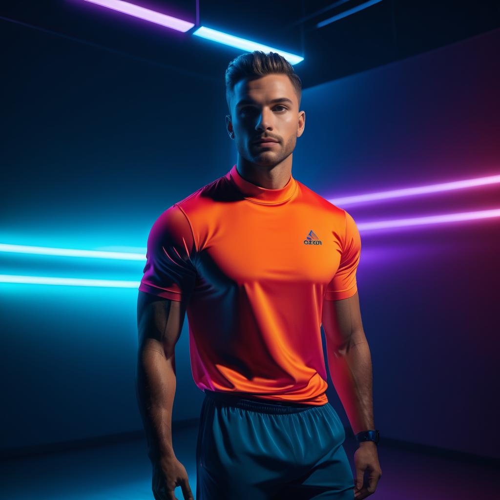 Stylish Athletic Model in Cinematic Lighting