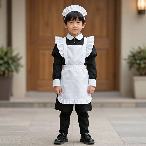 Young Boy in Maid Costume